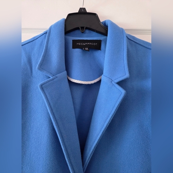 Meg & Margot Womens Blue Coat Size L - Picture 3 of 9